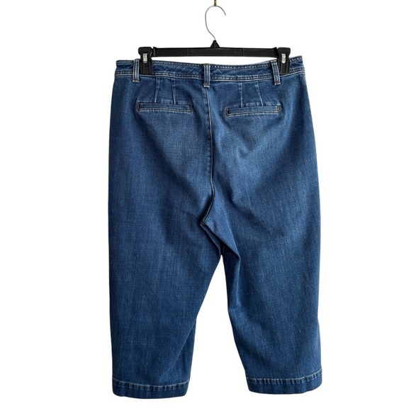 Talbots Flawless Size 14P Capri Stretch Denim Cropped Jeans High-Waist Wide - Picture 13 of 15